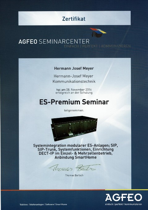 Agfeo ES Premium Seminar